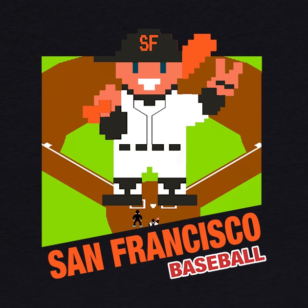 San Francisco Baseball 8 bit pixel art cartridge design by MulletHappens